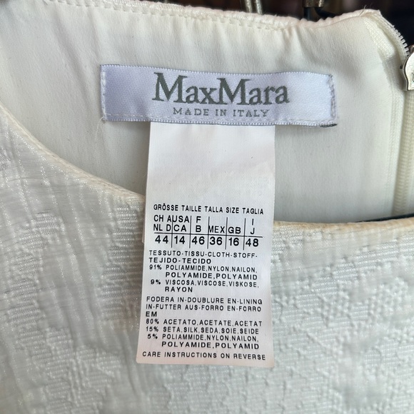 MaxMara White Sleeveless Mock Neck Sheath Dress - Picture 2 of 8